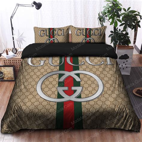 gucci bag on bed|Gucci sheets for queen size.